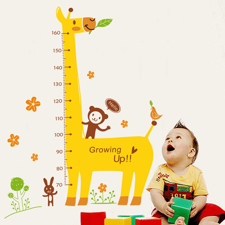 RELIZA WALL STICKER / STIKER DINDING PENGUKUR TINGGI BADAN JERAPAH ANIMAL ANAK JM7205