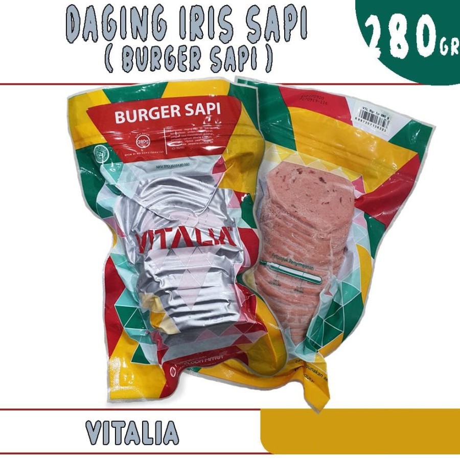 

Vitalia burger sapi 280gr isi 20