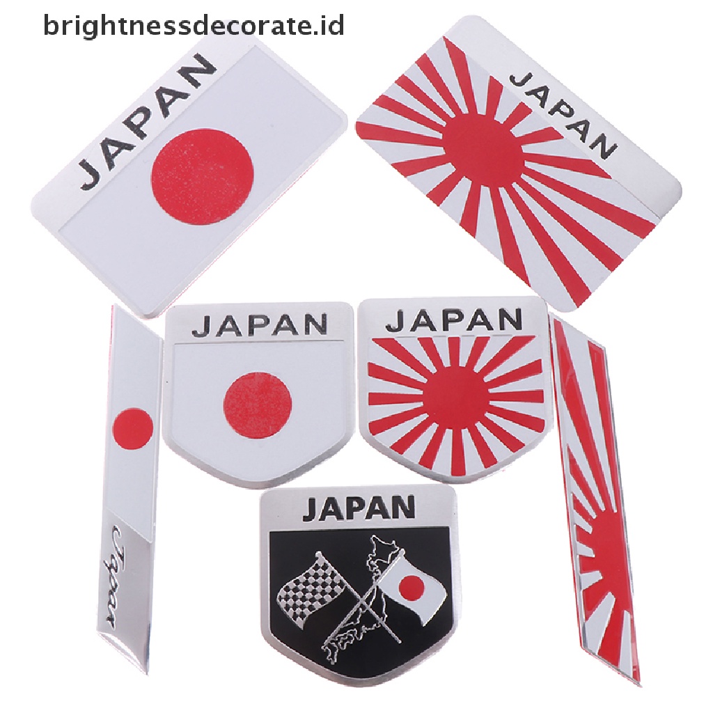 [birth] 1Pc Japan flag logo emblem alloy badge car motorcycle decor stickers [ID]