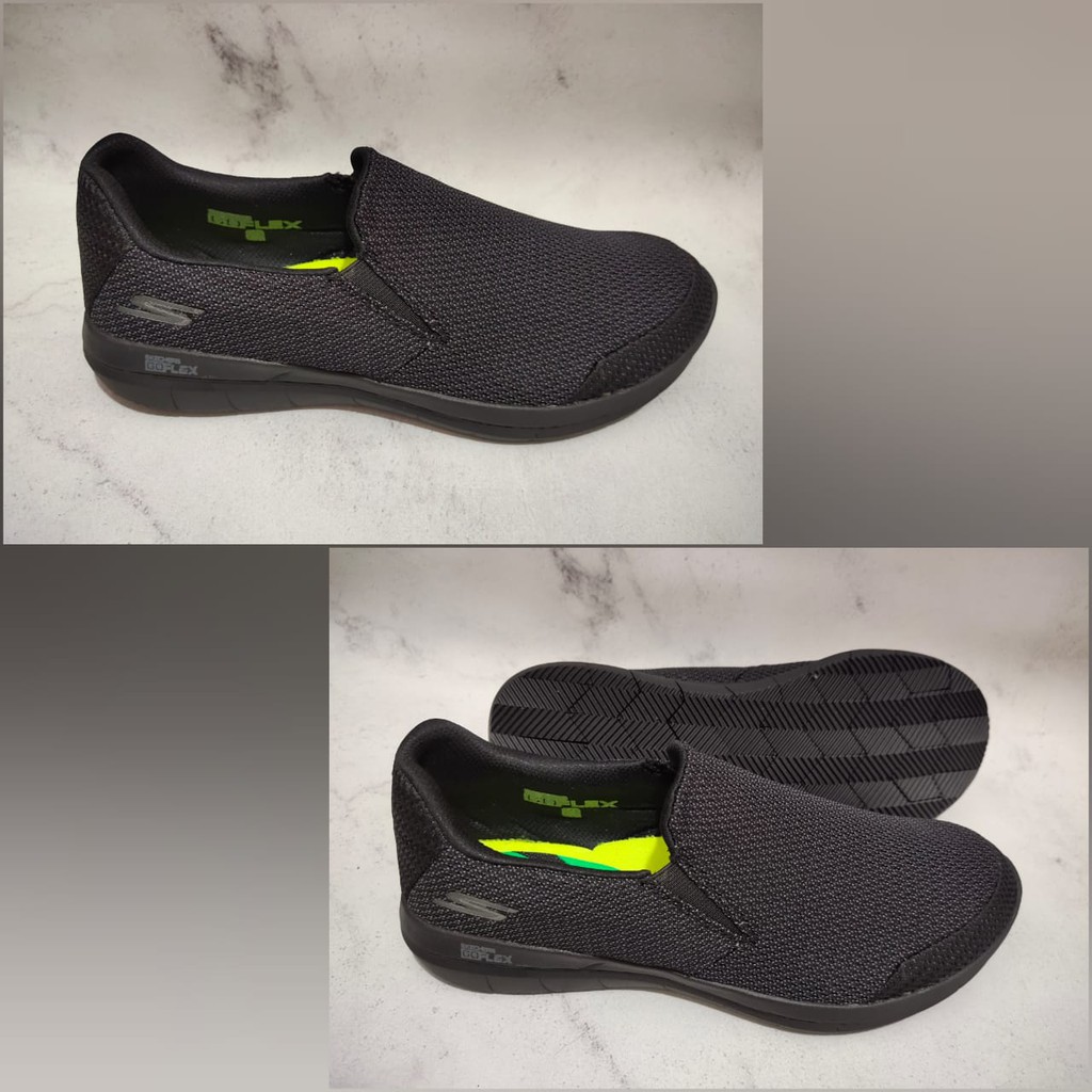 Skechers Pria Slip On Go Flex 2 Completion I Sepatu Pria Slip On Casual Sneakers Hitam Polos