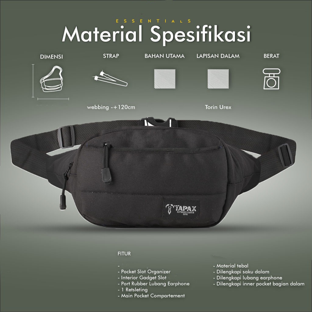 Tas Waistbag Selempang Pria Trendy Hisato Zetshop