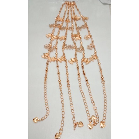 NK841. Gelang xuping wanita lapis emas dgn mata zircon ukuran 18-23 cm model channel