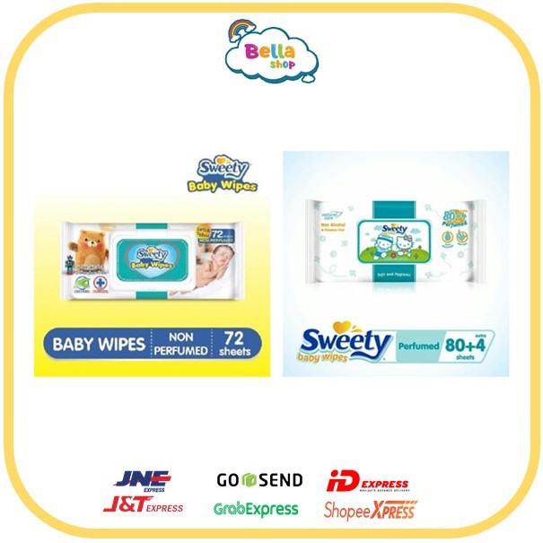 Sweety Baby Wipes Tissue Basah Parfume / Non Parfumed Non alkohol BELLA SHOP