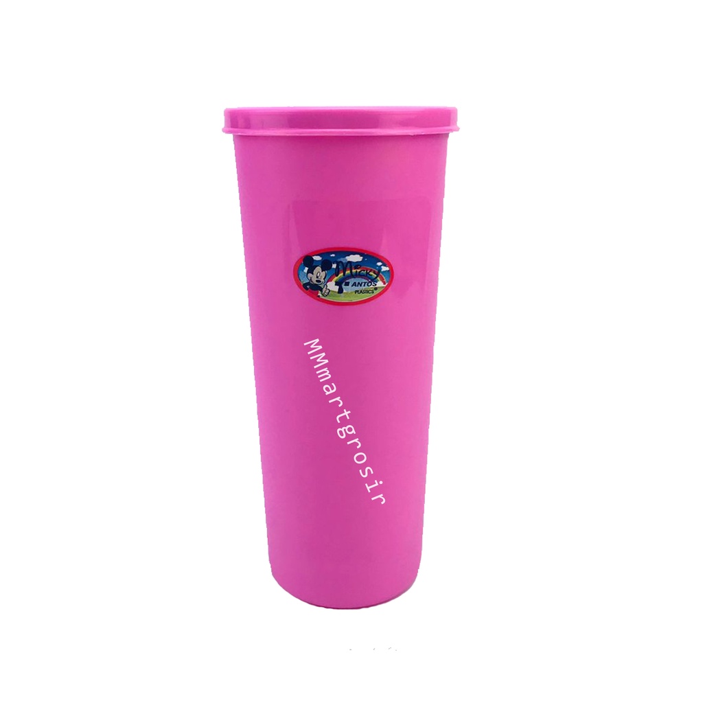 Tantos / Gelas+Tutup Micky / Mug Plastik (L) / Warna Pink 7203GT