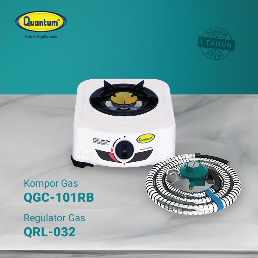 Paket Kompor Gas 1 Tungku QGC-101 RB + Selang &amp; Regulator QRL-032