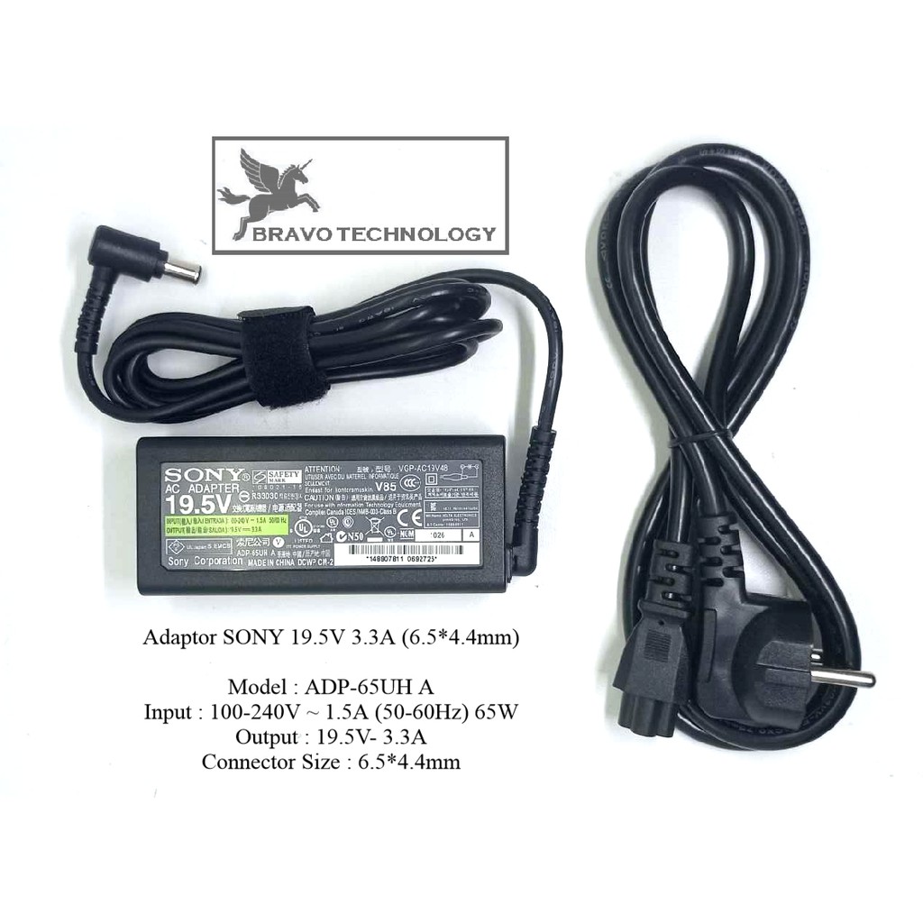 Adaptor untuk Sony VAIO VGP-AC19V43/VGP-AC19V44 VGP-AC19V48 VGP-AC19V49 VGP-AC19V63 19.5V 3.3A 6.5*4