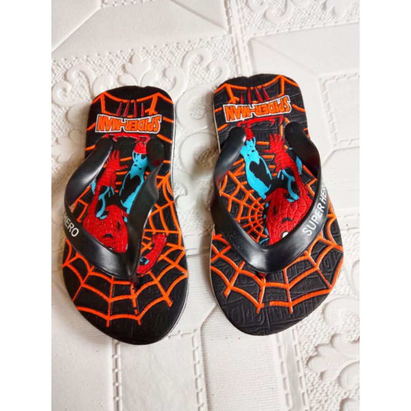 sandal jepit  anak kerakter spiderman super hero