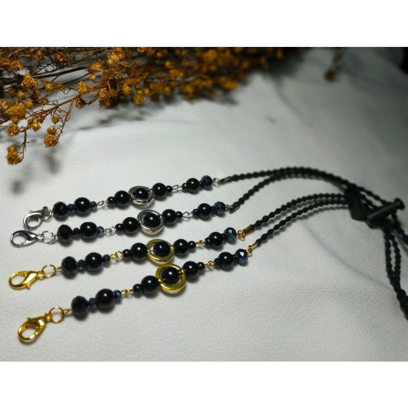 Strap konektor masker kalung tali karet gembul mutiara pandora gold silver