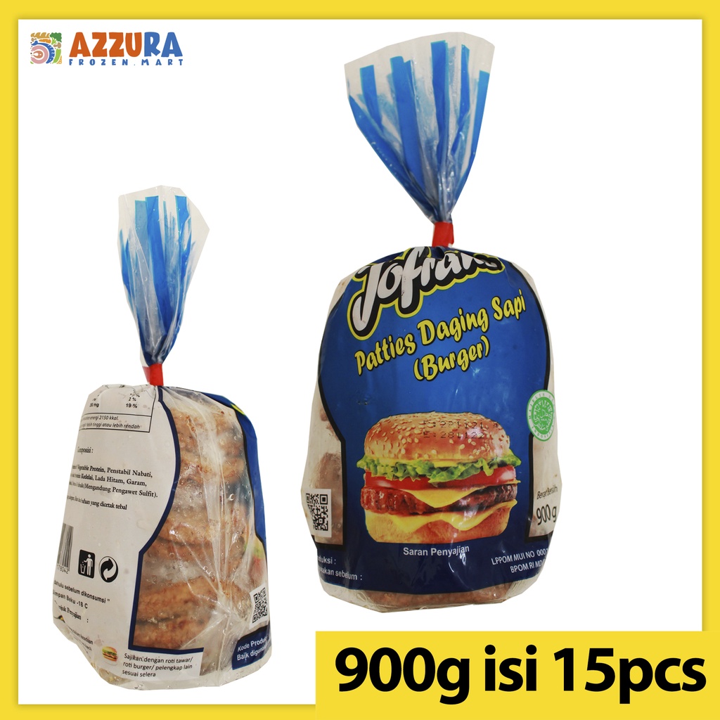 

Jofrans Patties Daging Sapi Burger isi 15 pcs 900g