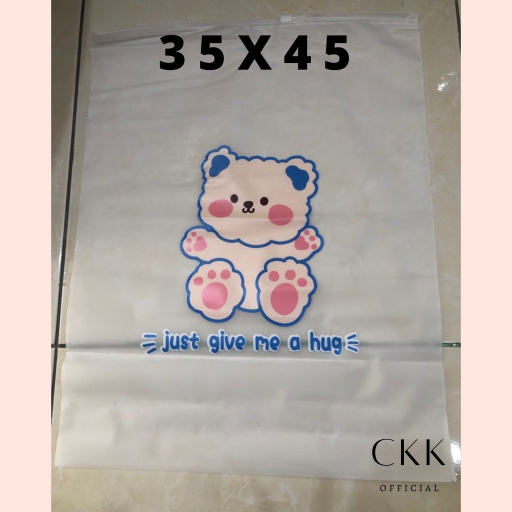 ➰CKK➰ ZIPPER LUCU MOTIF BEAR AC39 STORAGE BAG TRAVEL