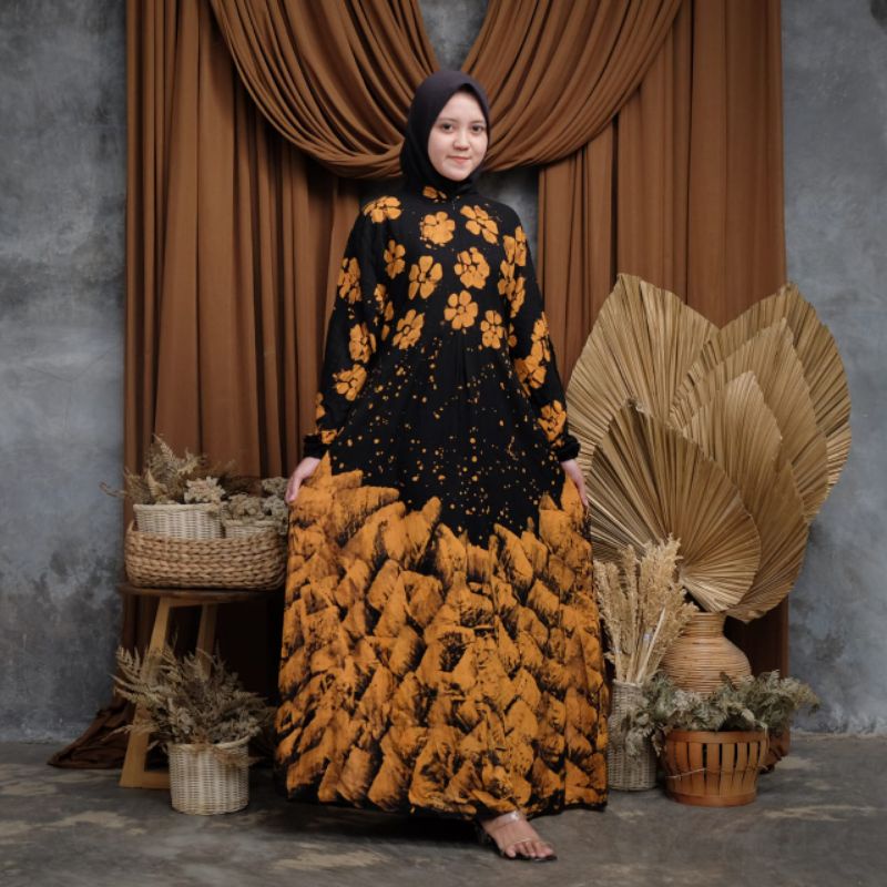 ( S M L XL XXL ) Gamis twill rayon ori gamis terbaru twil gamis syari rayon candi mekar