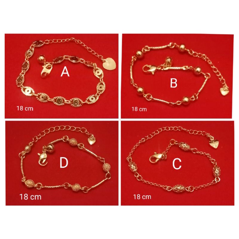 NAL06. Gelang tangan xuping wanita lapis emas dgn mata zircon ukuran 18 cm