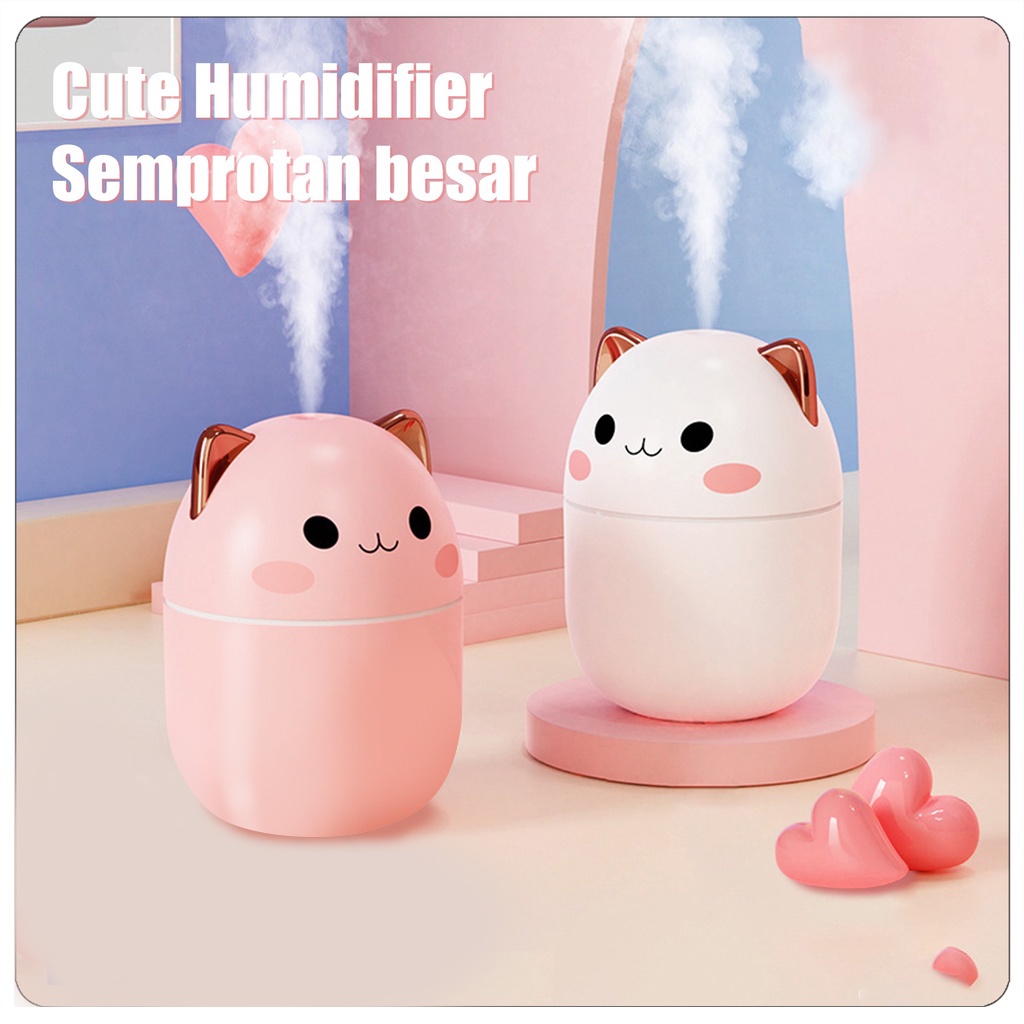 100% ORI Cute Kucing Humidifier 250ML Essential Oil Diffuser Aroma Terapi Pengharum Ruangan