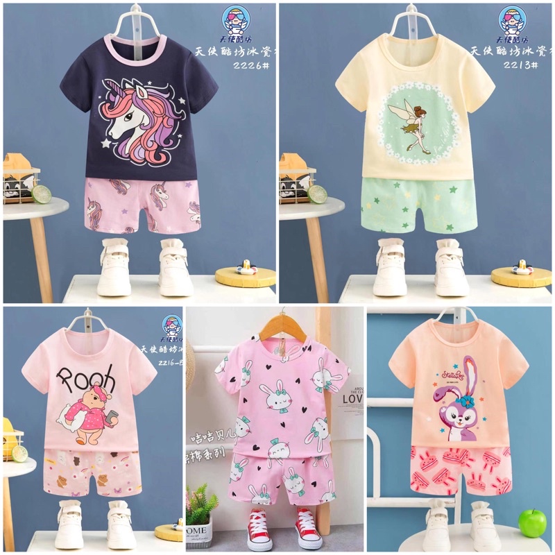 Setelan Anak Impor Ku bao Pendek Girl 10
