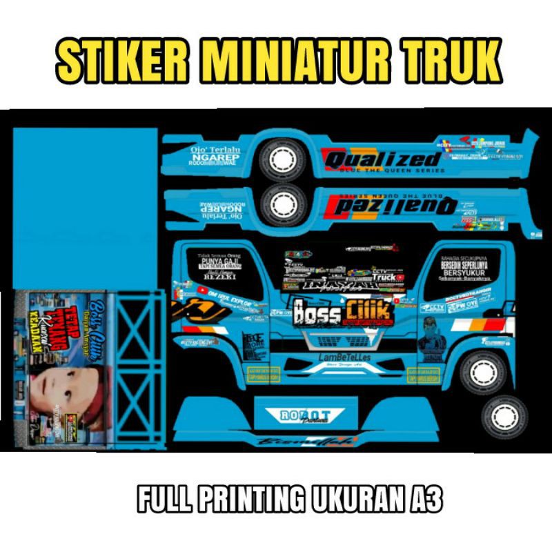 Stiker Miniatur Truk ( Papercraft Full Printing)