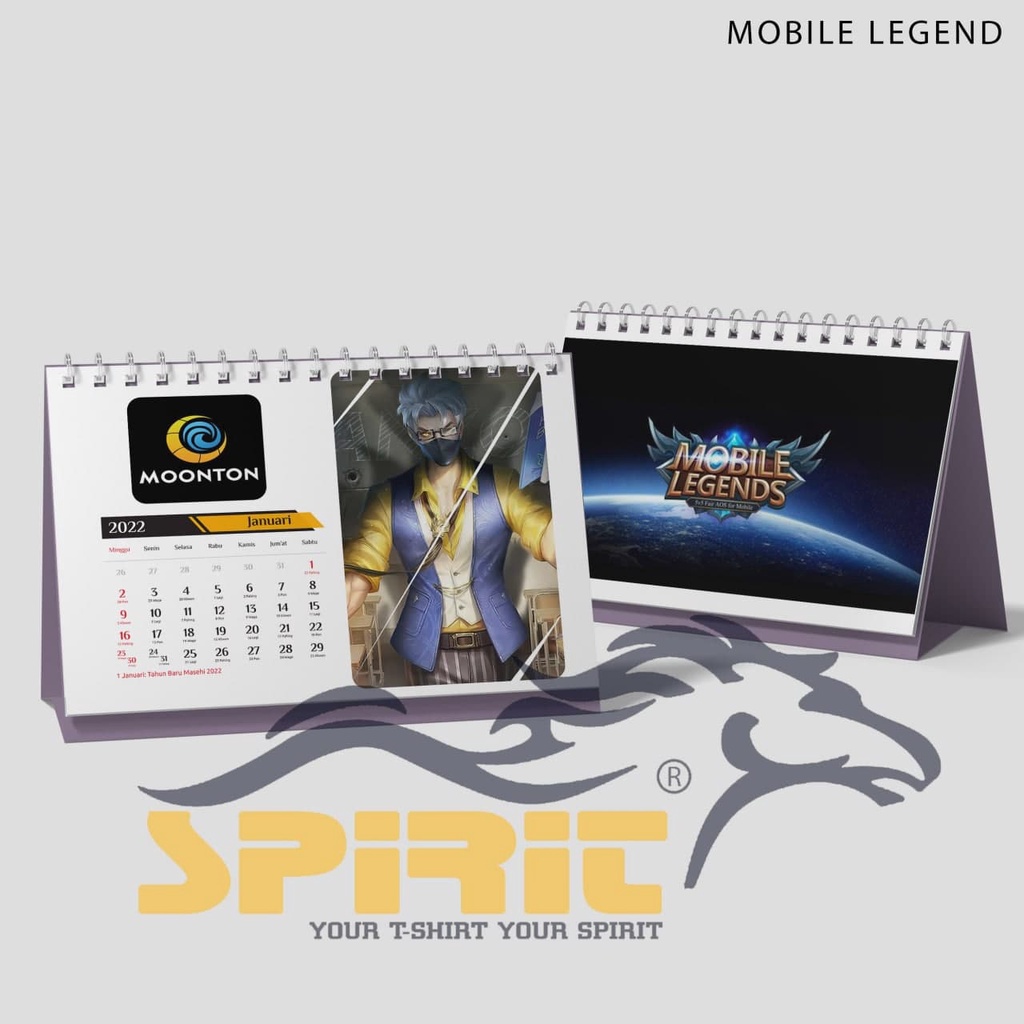 

kalender duduk 2022 / kalender meja custom mobile legend terbaru 2022
