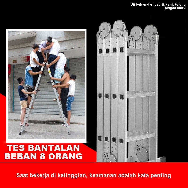 3.7meter Tangga Lipat Tangga Paduan Aluminium Rumah Tangga Multifungsi Tangga