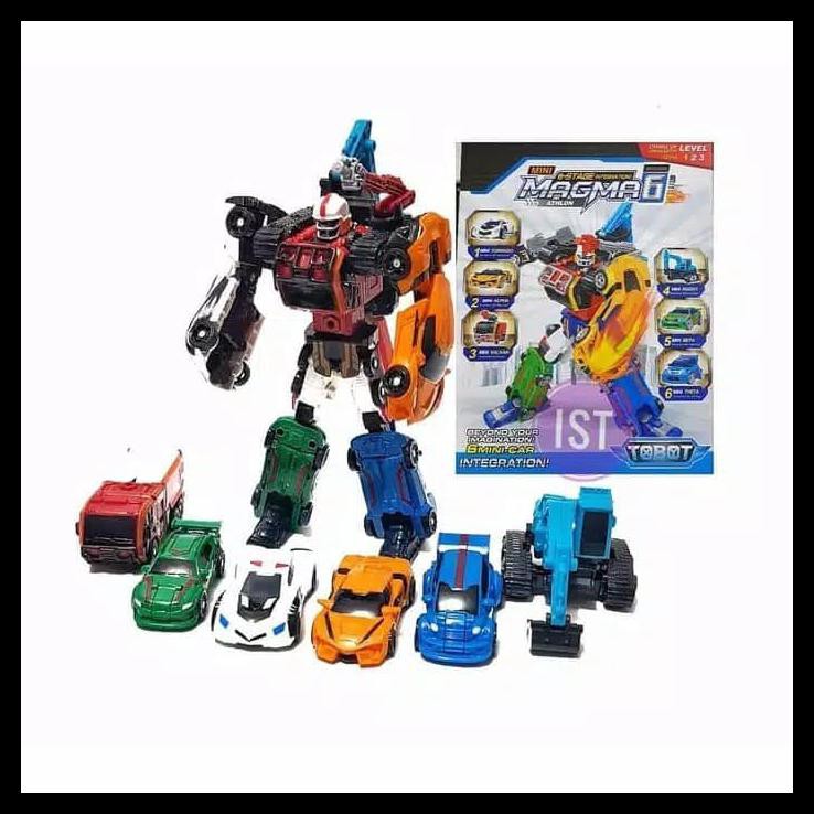Mainan Anak Tobot Magma 6 / Beli 1 Dapat 6 Mobil / Magma 6 Best Seller