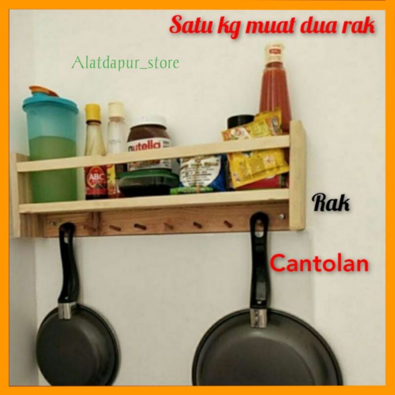 Rak cantolan serbaguna rak bumbu dapur rak tempel rak dinding dapur rak gantungan