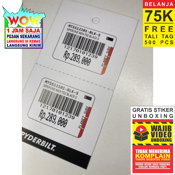 

SPYDERBILT LABEL PRICE TAG BARCODE SUPER PREMIUM CO 1X DI KIRIM 600 PCS