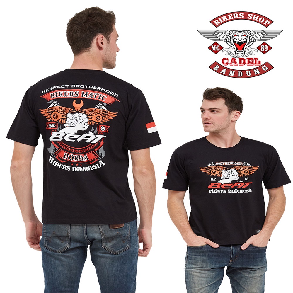 Kaos Beat Original Motor Club Honda HB06 T-shirt Distro Pria Bikers Hitam Bonus Stiker Cadel KM01