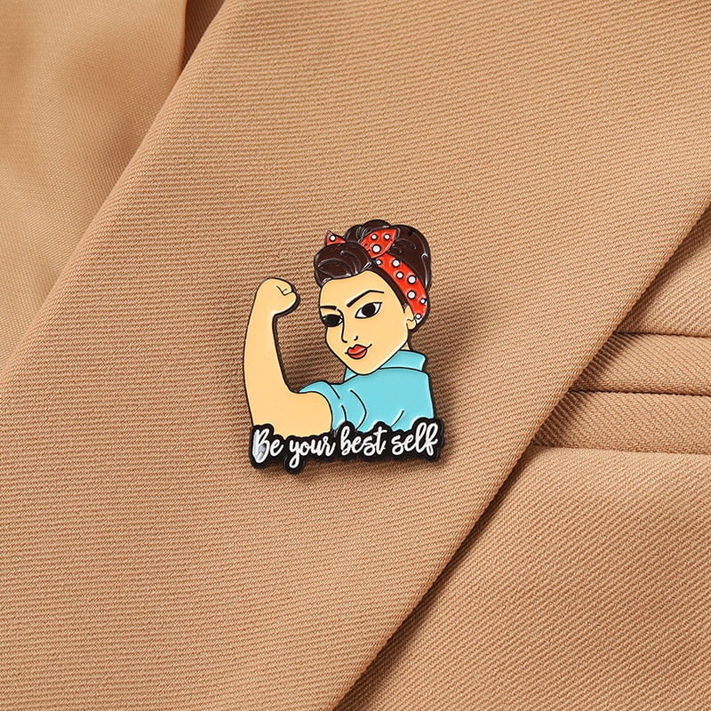 Be Your Best Self Enamel Pin Women Powers Brooch Clothes Lapel Badges Cap Bag Creative Feminism Jewelry Gift for Friends