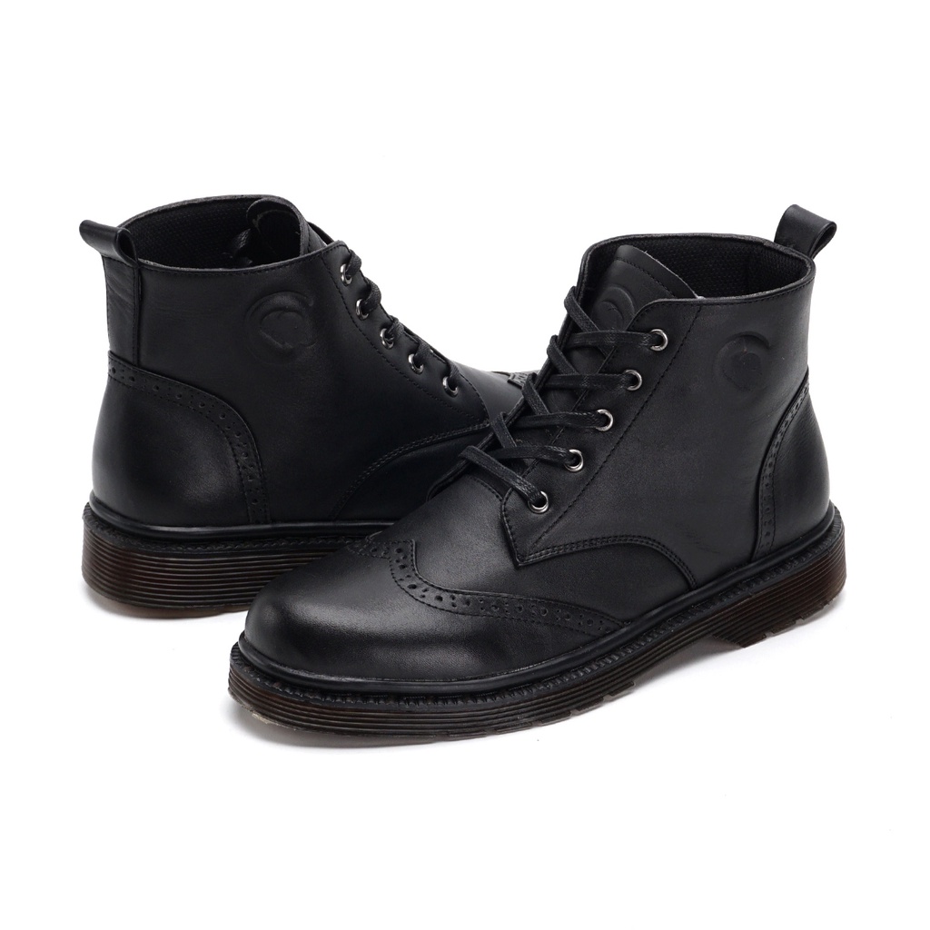 Pellife Black (Kulit Asli) - Boots Pria Kulit Asli Kasual Original - Boot Kulit Sapi Asli