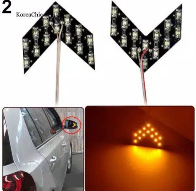 [COD] Lampu sein spion mobil LED, mode kedip