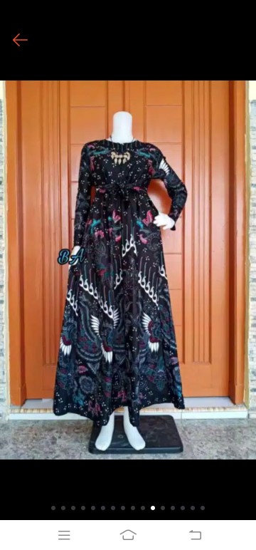 Gamis Batik (cod) Manggar Gamis Batik Pesta Model Terbaru