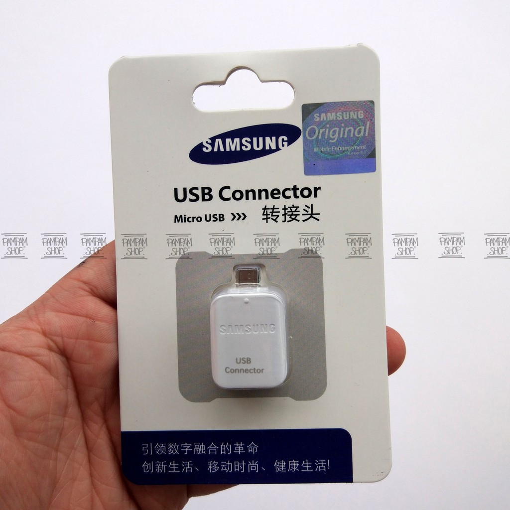 Original Samsung Micro USB to USB Connector OTG Konektor On The Go Non Kabel Conector Adaptor