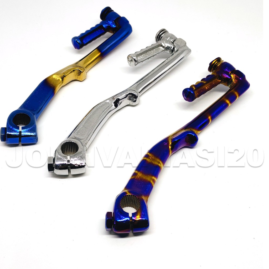 ENGKOLAN SELAHAN KICK STARTER TWOTONE TWO TONE 2 TONE CROME BLUE X HONDA