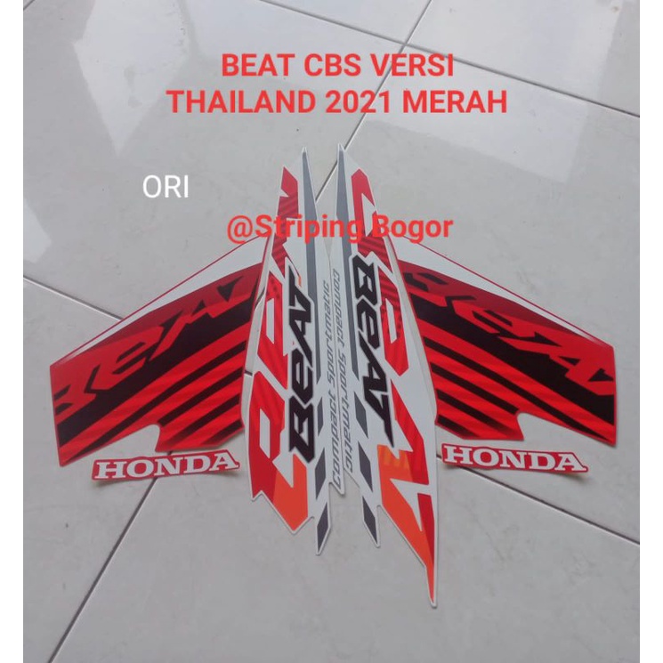 Stiker Striping Motor Honda Beat CBS 2021 Thailand Red
