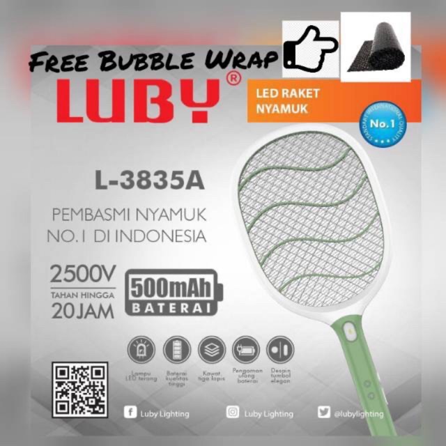 u8k1- Raket Nyamuk Cas Luby 3835A