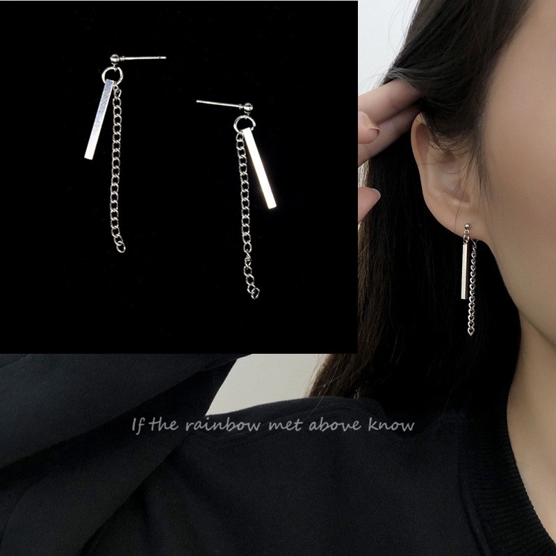 Chain Tassel Earrings Female Temperament Korean Cool Personality Earring