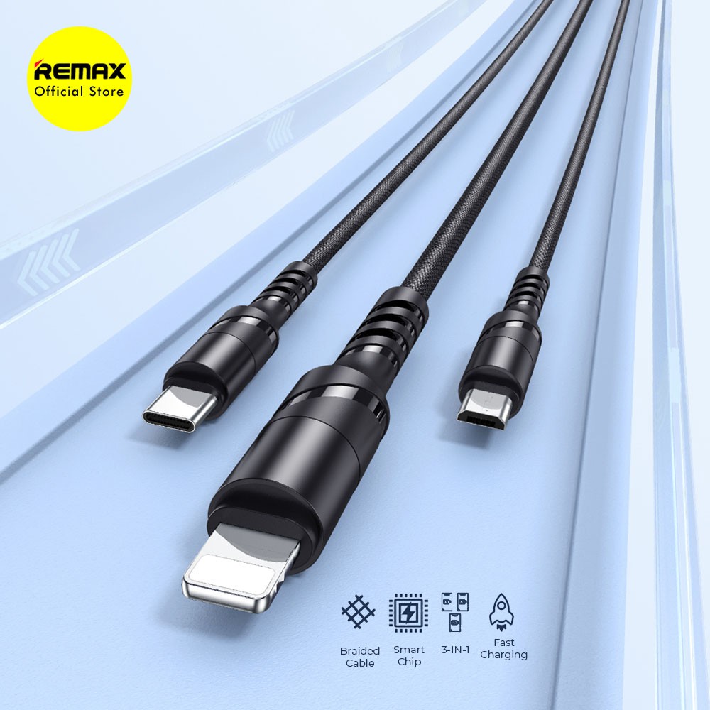 REMAX Charging Data Cable 3in1 Speed Series Micro USB - Type C - Lightning RC-186