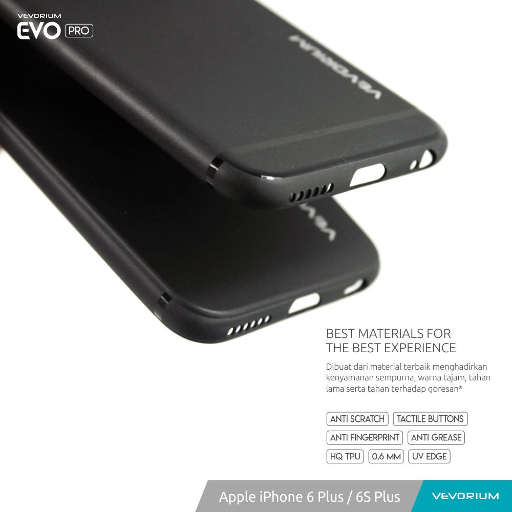 VEVORIUM EVO PRO Apple iPhone 6 Plus 6S Plus Soft Case Softcase dan Tempered Glass