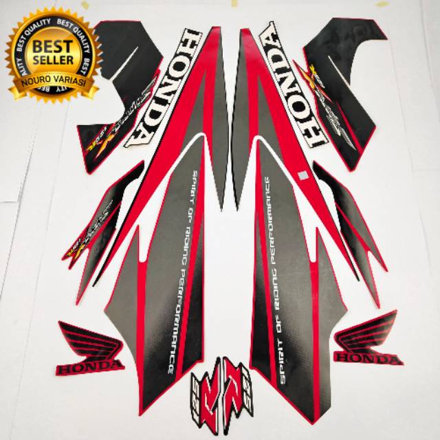 (COD) striping honda supra x 125 r 2006 hitam merah list body standar berkualitas terbaik  kualitas 