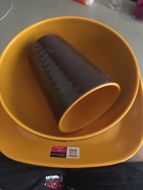 Gelas Ulir Datar 3 2 Warna Golden Choco 270ml Melamine -  Golden Dragon B-03a5