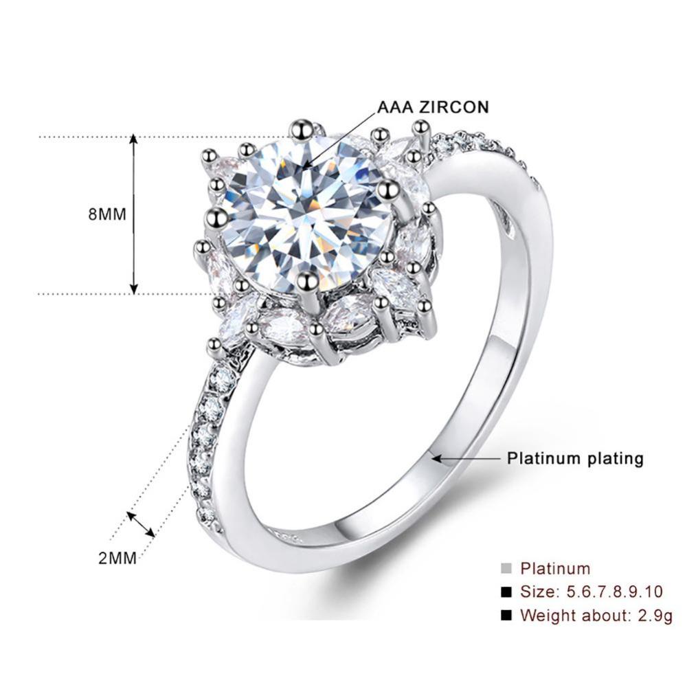 Timekey Cincin Wanita Hias Batu Sapphire Putihberlianzircon Untuk Pertunanganpernikahan A3K5