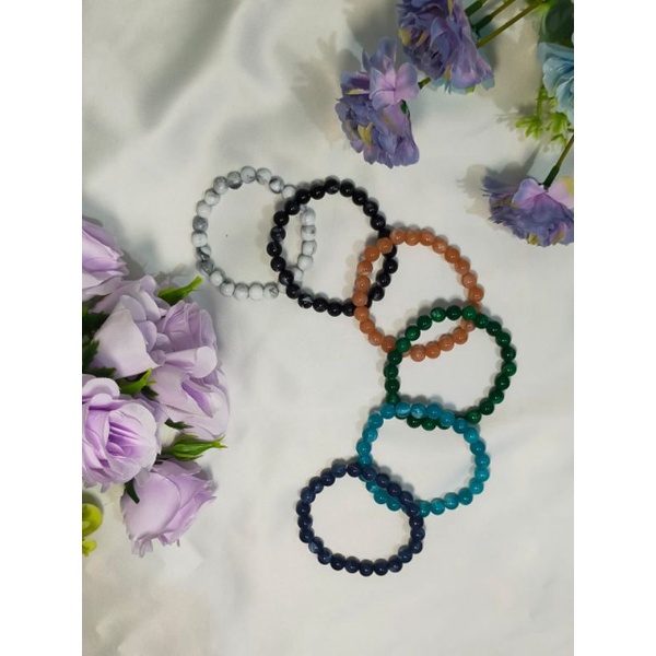 Gelang Marble Beads Elastis Motif Marmer Bracelet