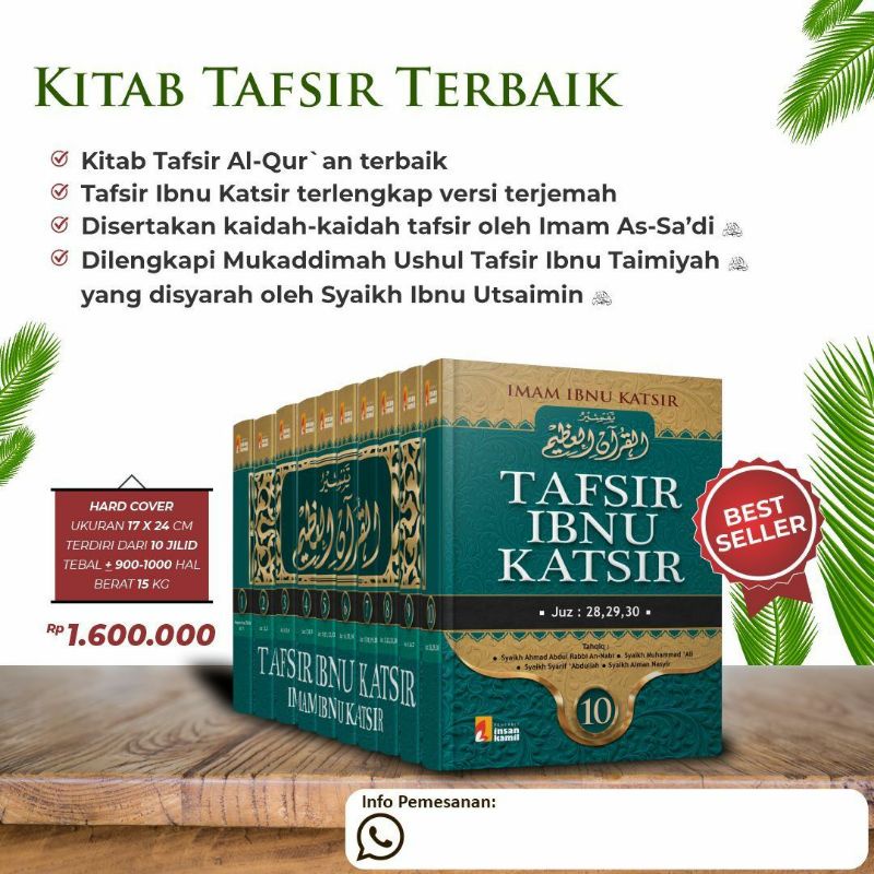 Tafsir Ibnu Katsir Lengkap Kitab Tafsir Ibnu Katsir buku tafsir Ibnu Katsir  10 Jilid Lengkap - Terj