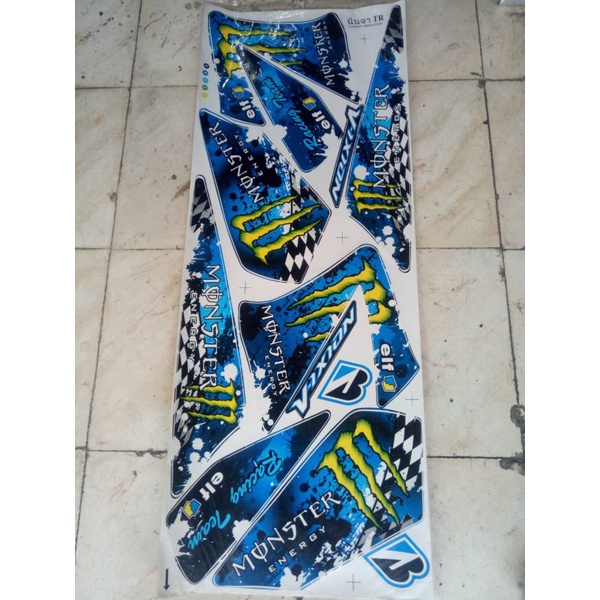 striping sticker variasi Yamaha Vixion old lama moster biru