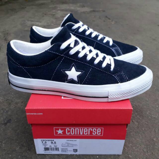 navy converse one star