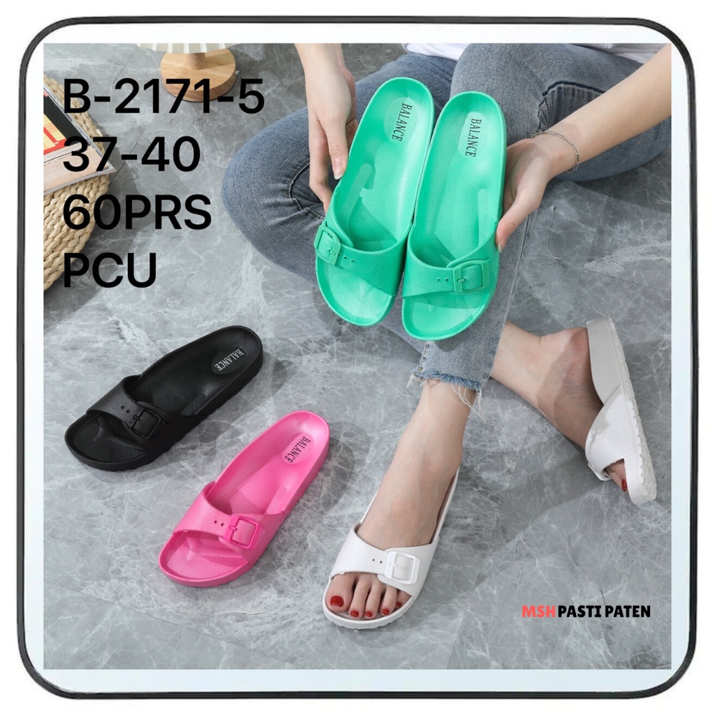 Best seller sandal selop gesper jelly wanita ukuran 37-40 merk balance dan hys  2171 sandal impor wanita sandal ori sandal murah