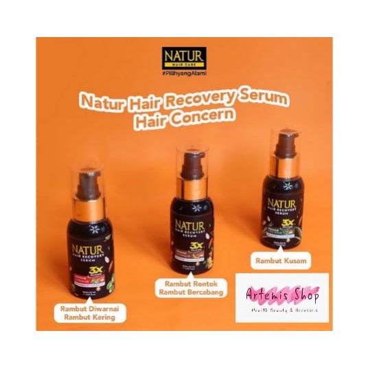 CUCI GUDANG !!! Natur Hair Recovery Serum Almond &amp; Olive Oil 60ml /Almond &amp; Ginseng Oil / Almond &amp; Aloe Vera 60ml