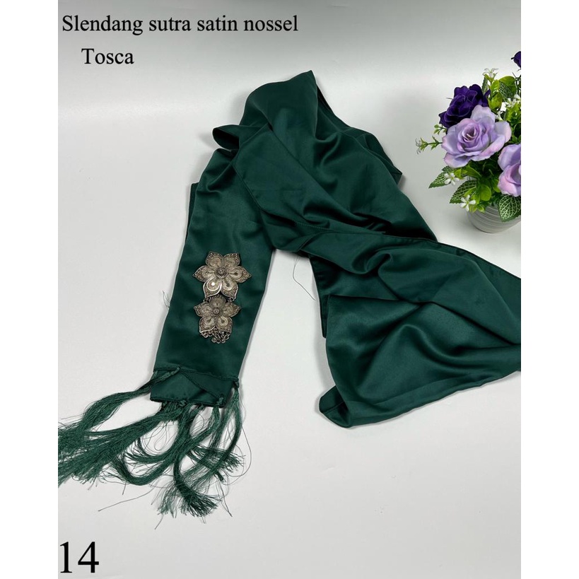 Selendang Satin Silk Ronce / Selendang Satin Silk Nossle / Selendang Satin Sutra Ronce-Tosca