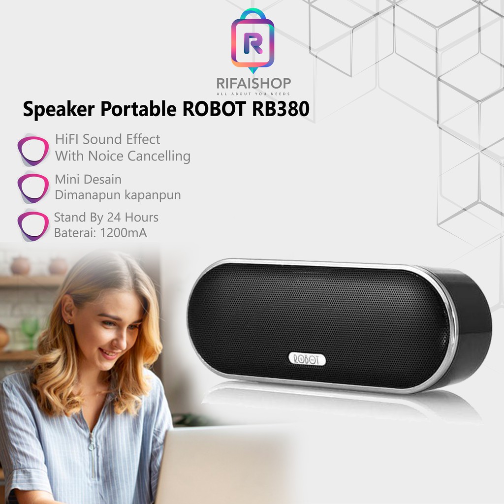 Speaker Bluetooth Robot ORIGINAL by VIVAN RB380 3.0 Mini HiFi