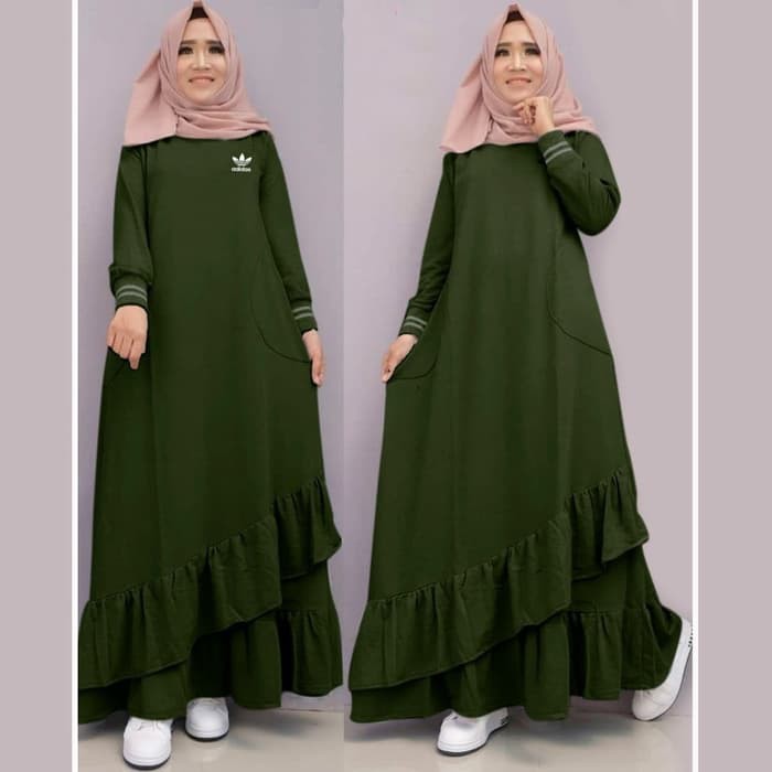 SPESIAL ATASAN PAKAIAN WANITA MUSLIM GAUN SETELAN Maxi dinda marun navy army baju wanita babyterry m