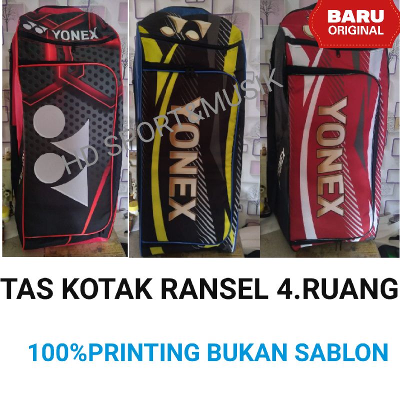 TAS RAKET YONEX,TAS YONEX,TAS RAKET MODEL BARU KOTAK,TAS OLAHRAGA,TAS RANSEL KOTAK,TAS RAKET MODEL B