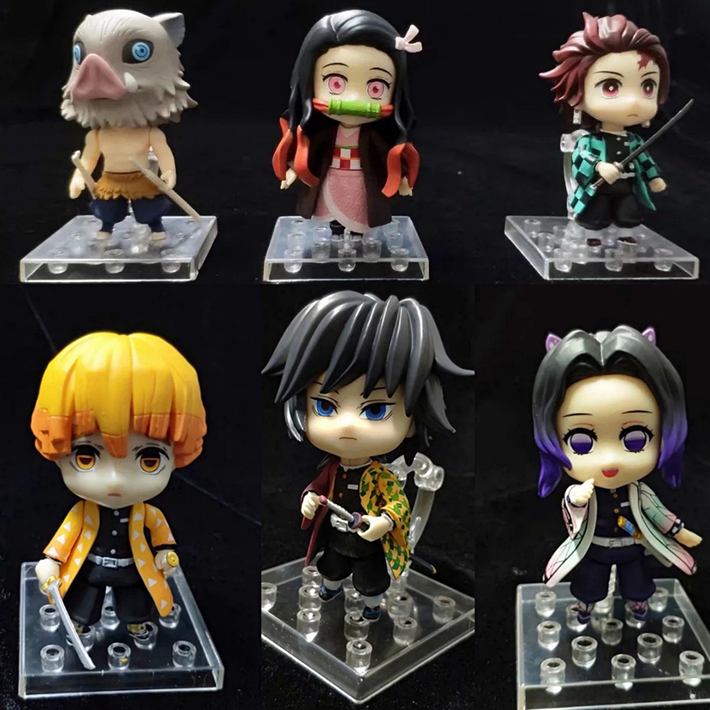 MXBEAUTY PVC Anime Demon Slayer Demon Blade Toy Figures Action Figure Toys Shinobu Miniatures Agatsuma Doll Ornaments Kimetsu no Yaiba Zenitsu Figurine Model